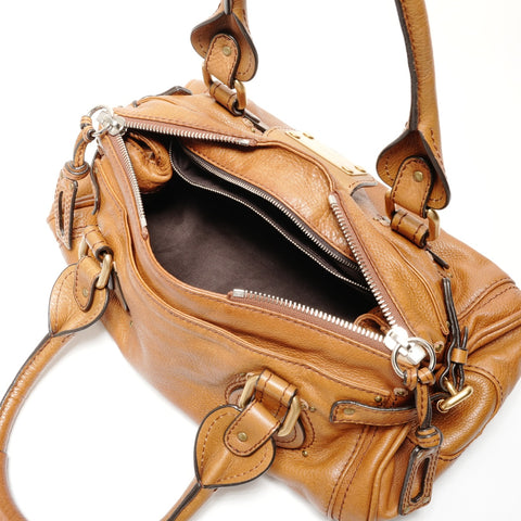 Chloe Paddington 皮革波士顿包 单肩包 棕色 WS26207