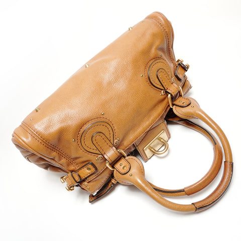 Chloe Paddington 皮革波士顿包 单肩包 棕色 WS26207