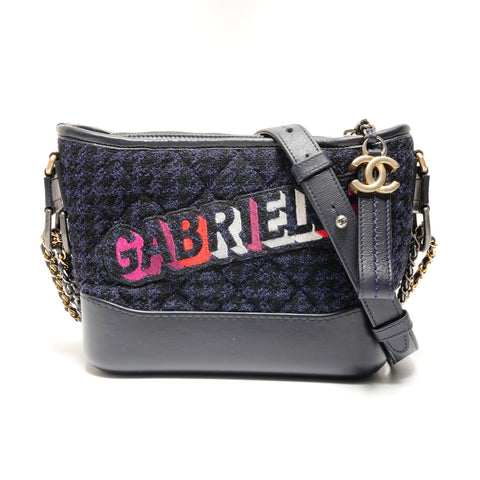 CHANEL Gabriel de Tweed Logo No. 24 2017-2018 单肩包 海军蓝 WS26209