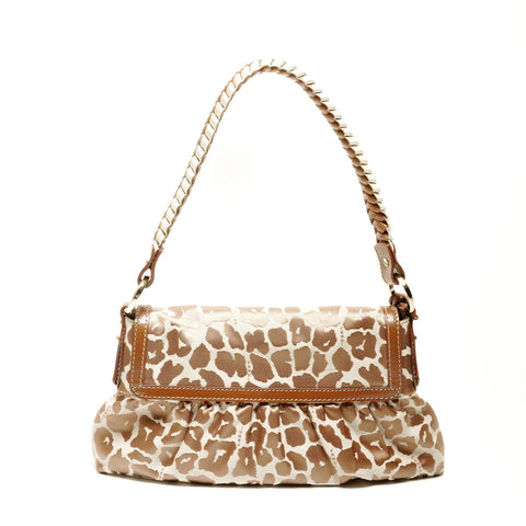 FENDI Leopard Pattern One Belt Canvas 8BR445 Umhängetasche Braun WS26210