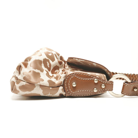 FENDI Leopard Pattern One Belt Canvas 8BR445 Umhängetasche Braun WS26210