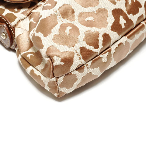 FENDI Leopard Pattern One Belt Canvas 8BR445 Umhängetasche Braun WS26210