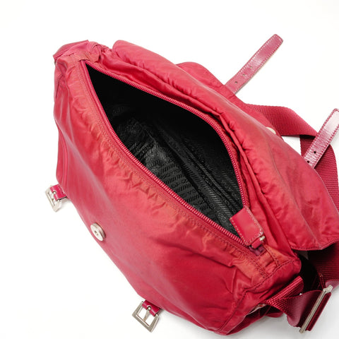 PRADA Nylon Messenger Bag Umhängetasche Rot WS26211