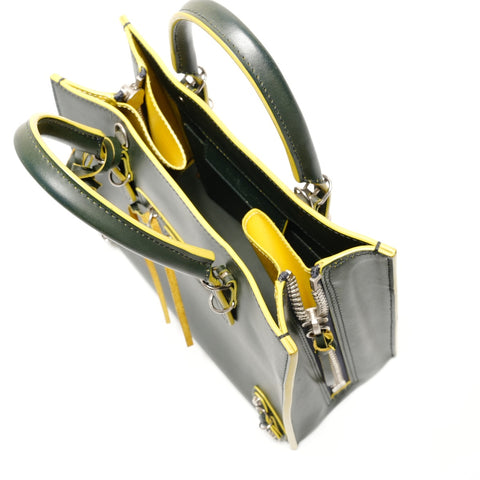 BALENCIAGA Paper Mini A6 Leather 2way Handbag green WS26212