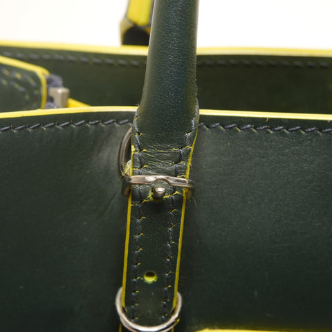 BALENCIAGA Paper Mini A6 Leather 2way Handbag green WS26212