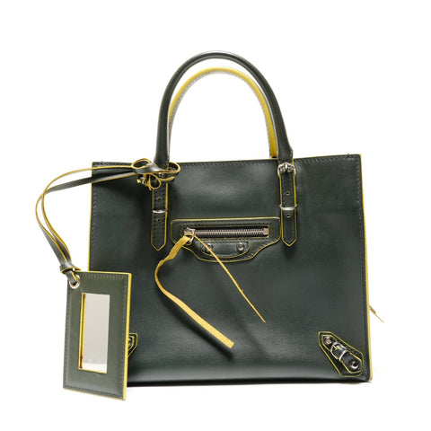 BALENCIAGA Paper Mini A6 Leather 2way Handbag green WS26212