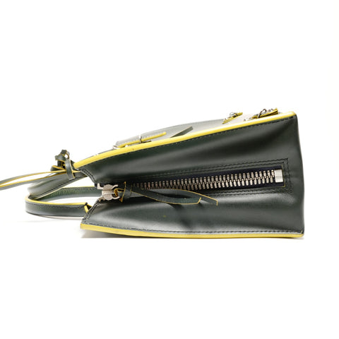 BALENCIAGA Paper Mini A6 Leather 2way Handbag green WS26212