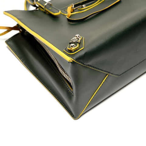 BALENCIAGA Paper Mini A6 Leather 2way Handbag green WS26212