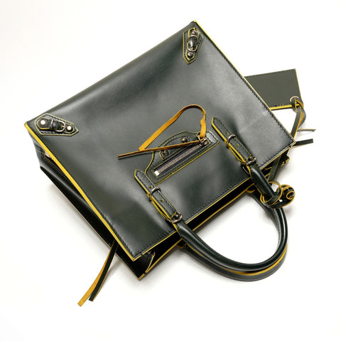 BALENCIAGA Paper Mini A6 Leather 2way Handbag green WS26212