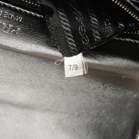 PRADA Leather Diagram Chain Camera Bag Shoulder Bag black WS26213