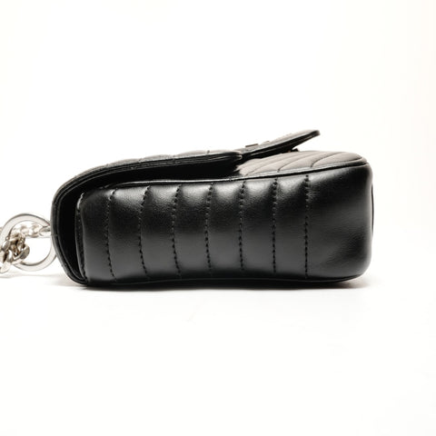 PRADA Leather Diagram Chain Camera Bag Shoulder Bag black WS26213
