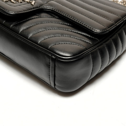 PRADA Leather Diagram Chain Camera Bag Shoulder Bag black WS26213