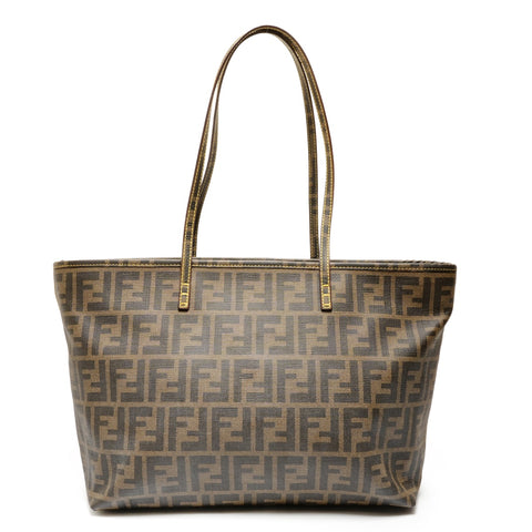 FENDI PVC Zucchino Tote 8BH198 Tote Bag Brown WS26214