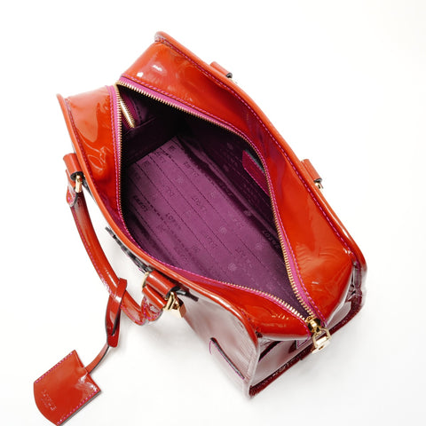LOEWE Patent Leather Anagram Amazona 28 Handbag Red WS26215