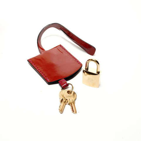 LOEWE Patent Leather Anagram Amazona 28 Handbag Red WS26215