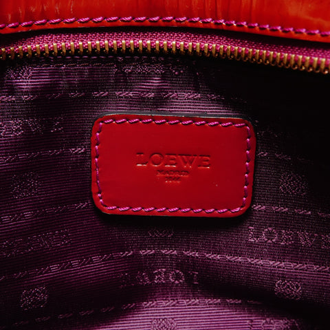 LOEWE Patent Leather Anagram Amazona 28 Handbag Red WS26215
