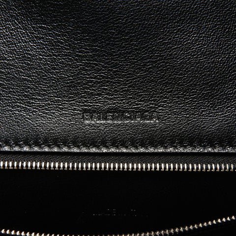 BALENCIAGA Leather Hourglasses Shoulder Bag black WS26216