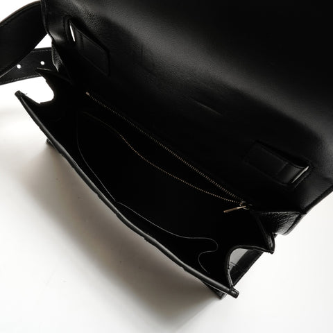 BALENCIAGA Leather Hourglasses Shoulder Bag black WS26216