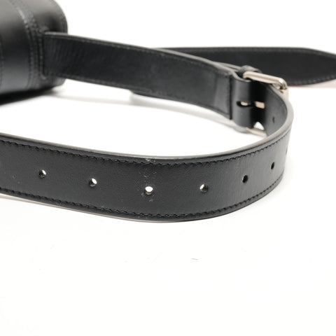 BALENCIAGA Leather Hourglasses Shoulder Bag black WS26216
