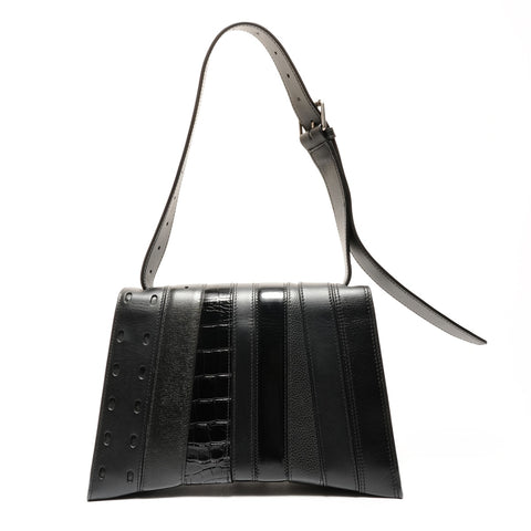 BALENCIAGA Leather Hourglasses Shoulder Bag black WS26216