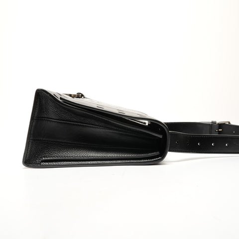 BALENCIAGA Leather Hourglasses Shoulder Bag black WS26216