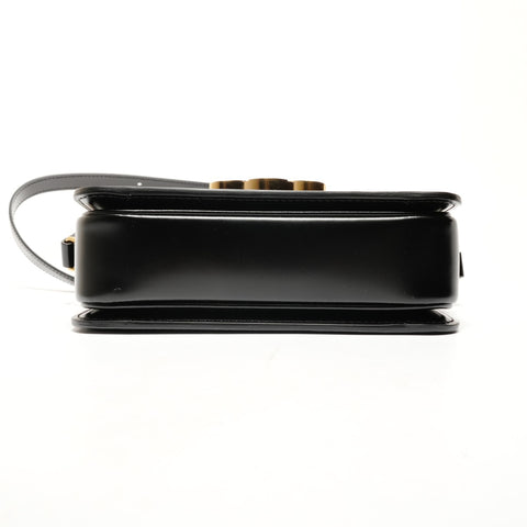 CELINE Teen Triomphe Leather and Shining Calfskin Camera Bag Shoulder Bag black WS26217