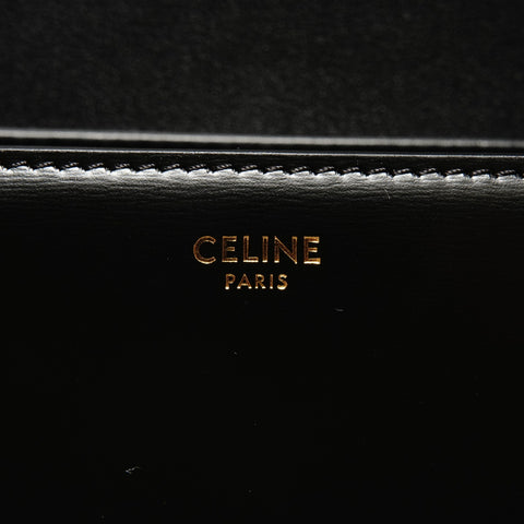 CELINE Teen Triomphe Leather and Shining Calfskin Camera Bag Shoulder Bag black WS26217
