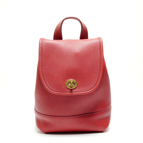 COACH Leather 9960 Backpack  Daypack Red WS26218