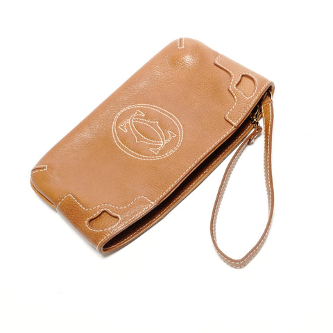 CARTIER 皮革小袋 Marcello de Pouch 手提包 棕色 WS26219