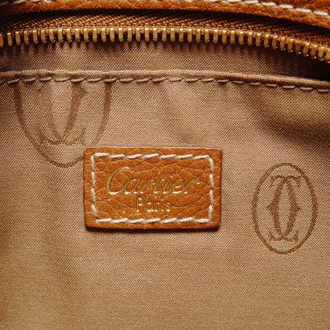 CARTIER 皮革小袋 Marcello de Pouch 手提包 棕色 WS26219