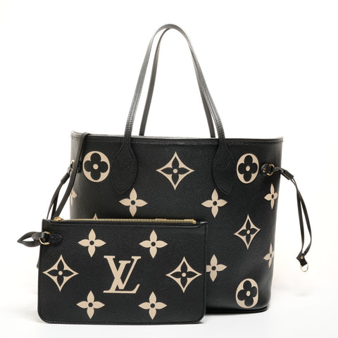 LOUIS VUITTON Neverfull MM Monogram Empreinte Tote Bag black WS26220
