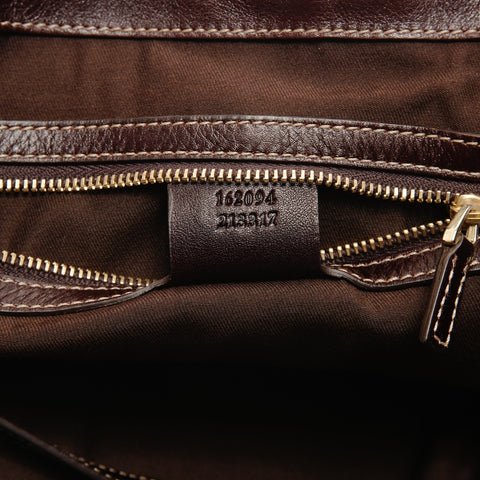 GUCCI Leder New Brit G Interlocking Umhängetasche Braun WS26225