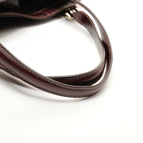 GUCCI Leder New Brit G Interlocking Umhängetasche Braun WS26225