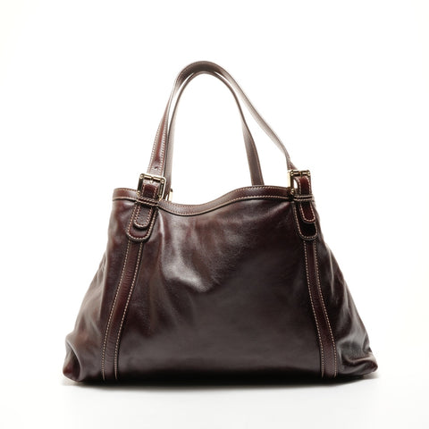GUCCI Leder New Brit G Interlocking Umhängetasche Braun WS26225