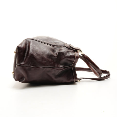 GUCCI Leder New Brit G Interlocking Umhängetasche Braun WS26225