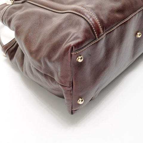 GUCCI Leder New Brit G Interlocking Umhängetasche Braun WS26225