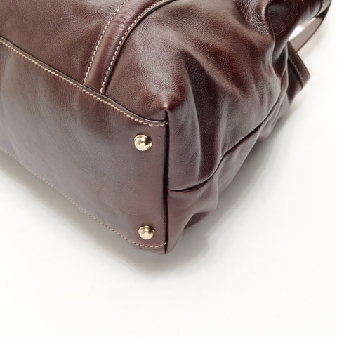 GUCCI Leder New Brit G Interlocking Umhängetasche Braun WS26225