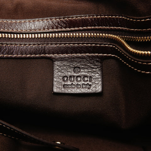 GUCCI Leder New Brit G Interlocking Umhängetasche Braun WS26225