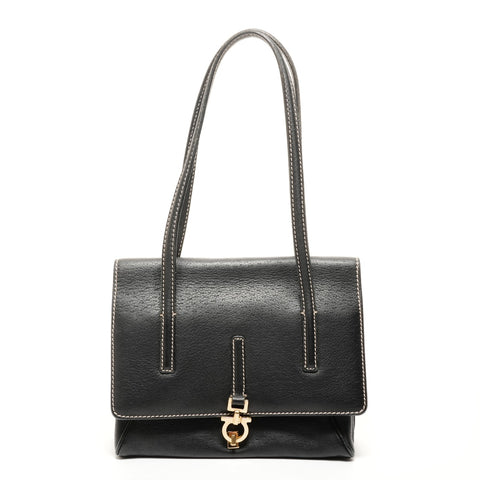 Salvatore Ferragamo Leather stitch Shoulder Bag black WS26227