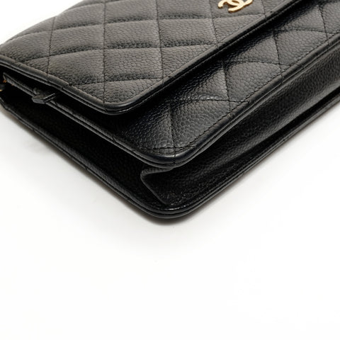 CHANEL Chain Wallet in Calf Leather, COCO Mark Matelasse, 22 Series, 2016-2017 Shoulder Bag black WS26229