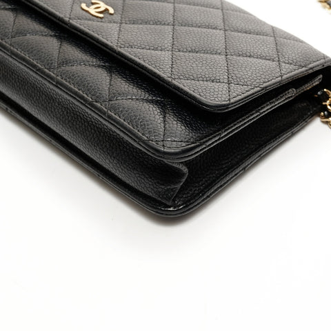 CHANEL Chain Wallet in Calf Leather, COCO Mark Matelasse, 22 Series, 2016-2017 Shoulder Bag black WS26229