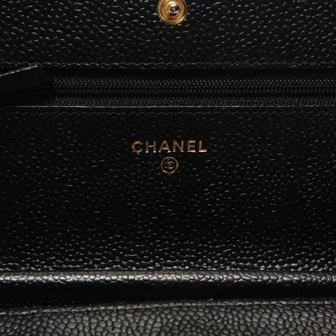 CHANEL Chain Wallet in Calf Leather, COCO Mark Matelasse, 22 Series, 2016-2017 Shoulder Bag black WS26229