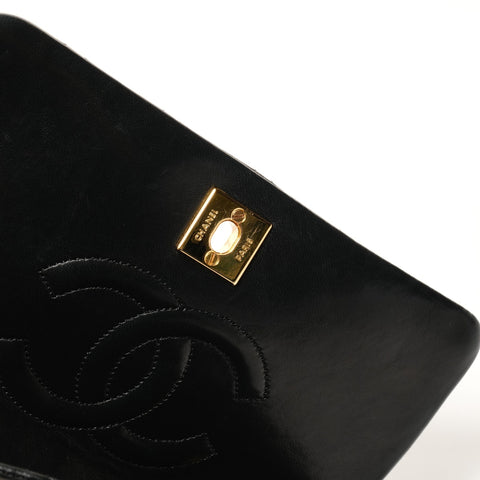 CHANEL No. 1 1989-1991 Mini Matelasse Lambskin Matelasse Shoulder Bag black WS26230