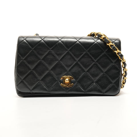 CHANEL No. 1 1989-1991 Mini Matelasse Lambskin Matelasse Shoulder Bag black WS26230