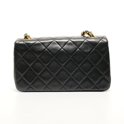 CHANEL No. 1 1989-1991 Mini Matelasse Lambskin Matelasse Shoulder Bag black WS26230
