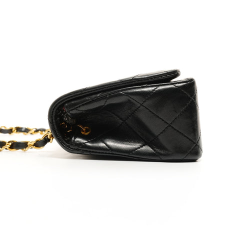 CHANEL No. 1 1989-1991 Mini Matelasse Lambskin Matelasse Shoulder Bag black WS26230
