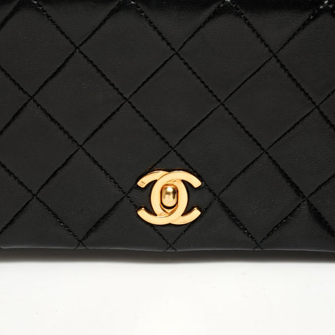 CHANEL No. 1 1989-1991 Mini Matelasse Lambskin Matelasse Shoulder Bag black WS26230