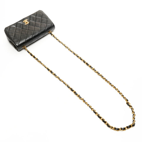 CHANEL No. 1 1989-1991 Mini Matelasse Lambskin Matelasse Shoulder Bag black WS26230
