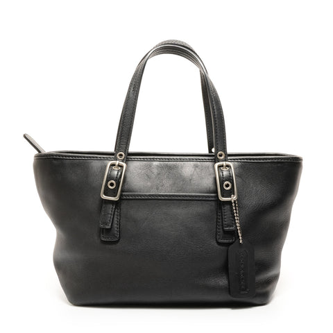 COACH 皮革迷你 9846 旧手提包黑色 WS26235