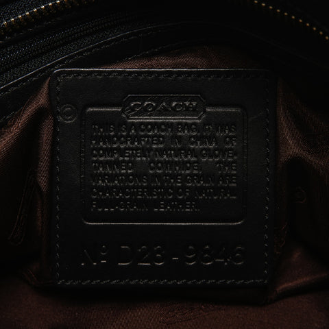 COACH 皮革迷你 9846 旧手提包黑色 WS26235